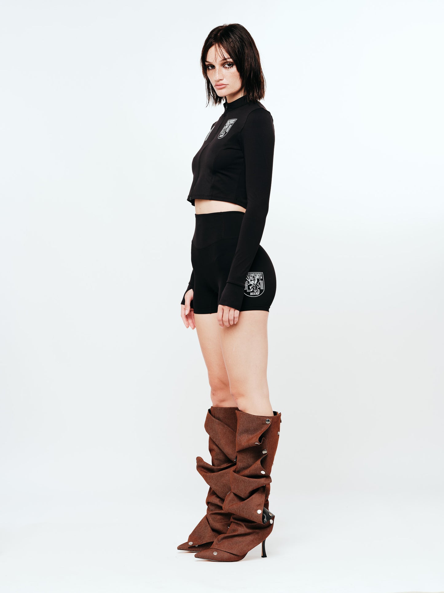 BLACK "HOME GAME" CYCLIST SHORTS
