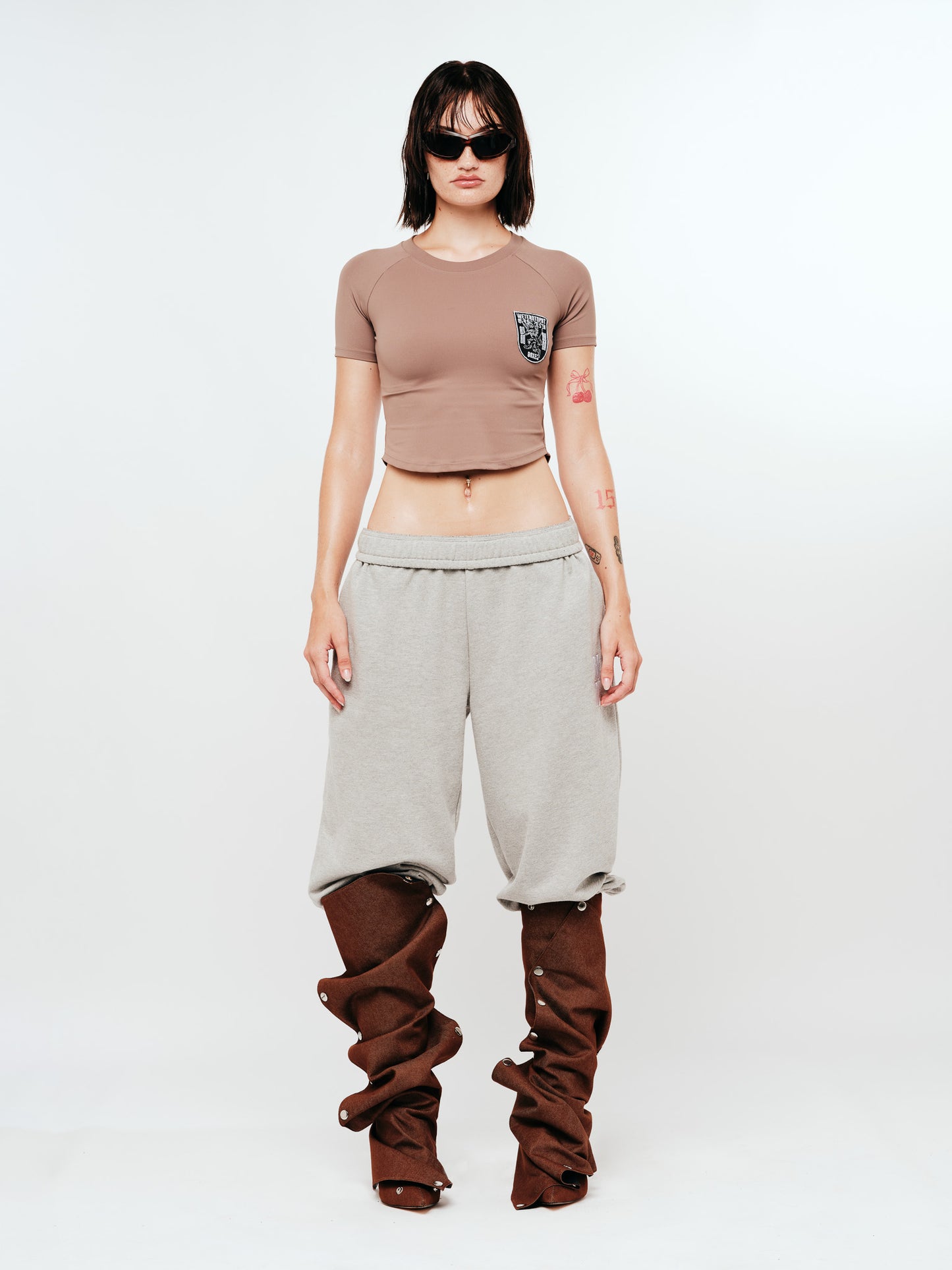 BROWN "AWAY JERSEY" TOP