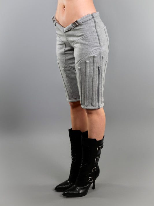 "UNIFORM" GREY WOOL SHORTS