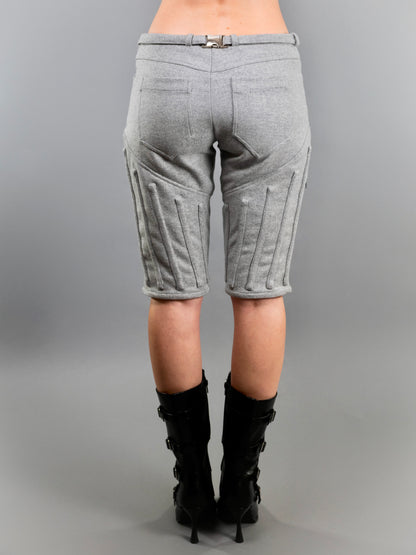 "UNIFORM" GREY WOOL SHORTS