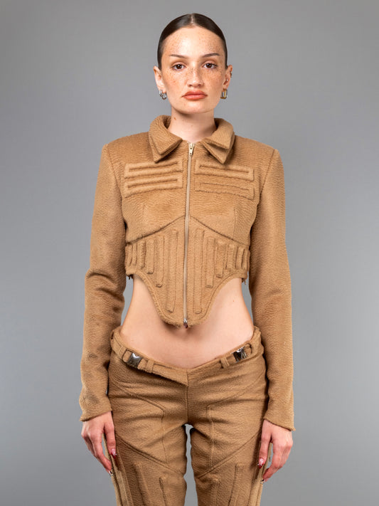 "UNIFORM" CAMEL WOOL JACKET