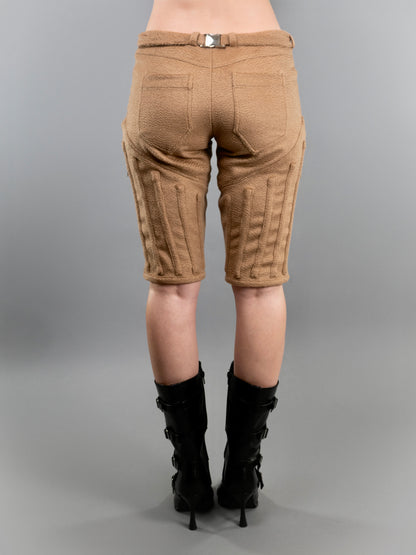 "UNIFORM" CAMEL WOOL SHORTS